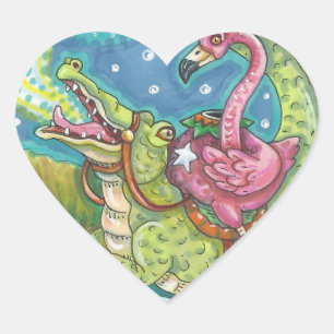 STICKER CŒUR SOMMEIL FLAMANT ROSE ROSE COUVERT BILLETS COEUR