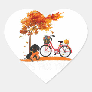 Sticker Cœur Son Yall Dachshund Vélo Citrouille épice Fall Au