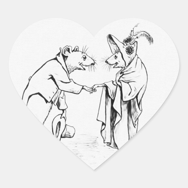 Sticker Cœur Souris de bonne nuit (Devant)