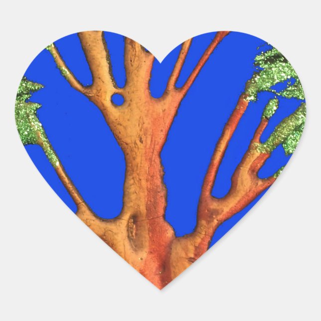 Sticker Cœur Sous le ciel bleu : La collection d'arbres Acacia (Devant)