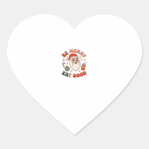 Sticker Cœur Soyez Joyeux Mangez Bon Noël Père Noël Soda Canne 