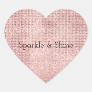 Sticker Cœur Sparkle Rose Gold Glam