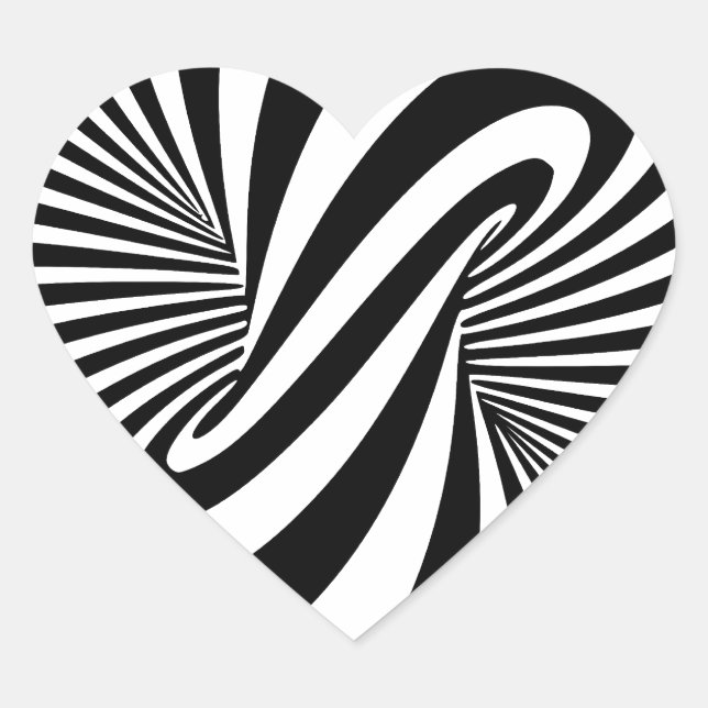 Sticker Cœur Spiral optique 3D (Devant)