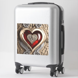 Sticker Coeur Steampunk - Amour mécanique complexe