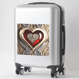 Sticker Coeur Steampunk - Amour mécanique complexe