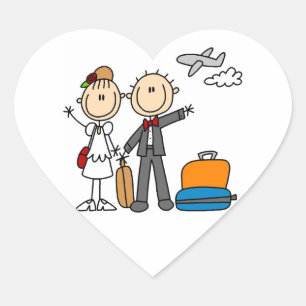 Sticker Cœur Stick Figure Mariage T-shirts et cadeaux lune de m