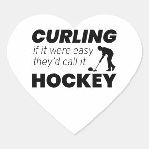 Sticker Cœur Stone Curling Hockey Hiver Glace Sport Curler Plai