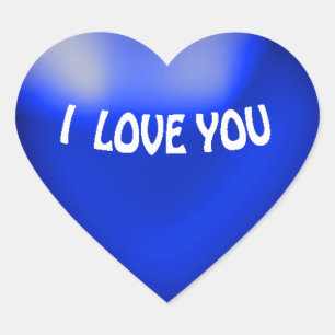 Sticker Coeur Style Balloon Bleu