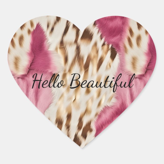 Sticker Cœur Stylish Girly Rose White Gold Zebra (Devant)