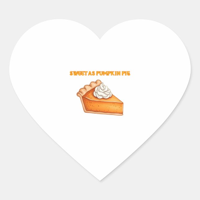 Sticker Cœur Sucré comme Citrouille � Chute Thanksgiving Desser (Devant)