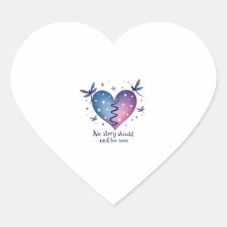 Sticker Cœur Suicide Prevention Awareness Teal Purple Heart Dra