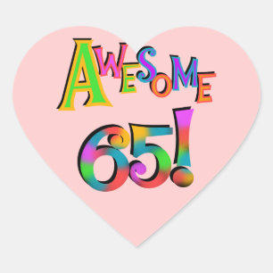 Sticker Cœur Super 65 Tshirts et cadeaux d'anniversaire