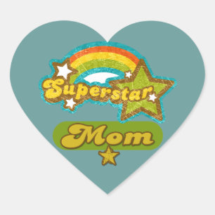 Sticker Cœur Super Star Maman