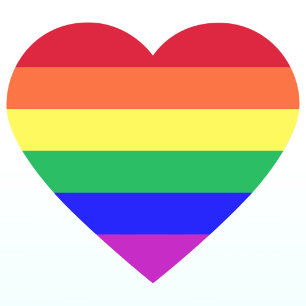 Sticker Cœur Super Vivid Vibrant Coloré LGBTQ Arc-en-ciel Rayur