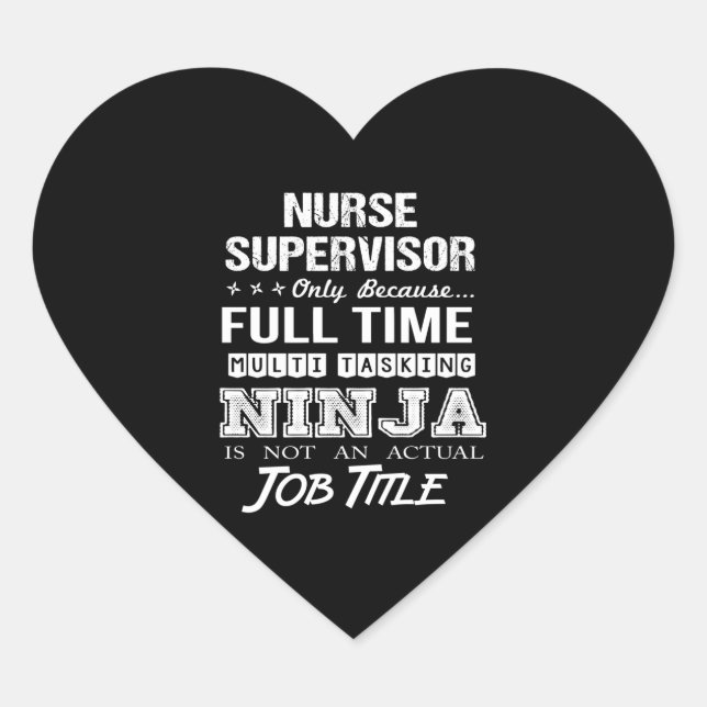 Sticker Cœur Superviseur de l'infirmière - Multitâche Ninja (Devant)