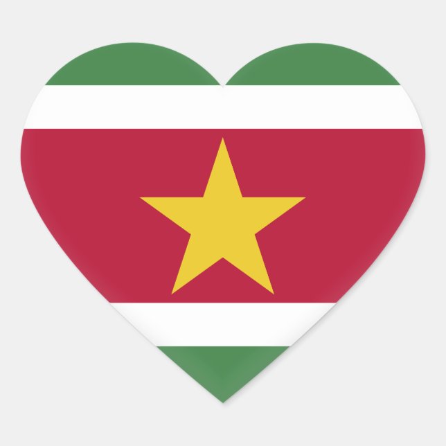 Sticker Cœur Suriname Flag (Devant)