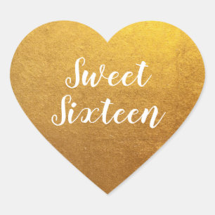 Sticker Cœur Sweet sixteen Gold Photo