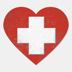 Sticker Cœur Swiss Flag