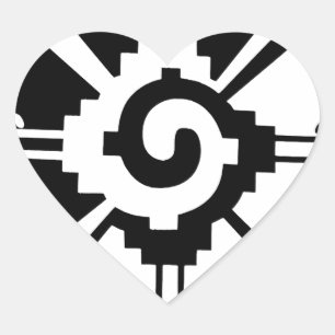 Sticker Cœur Symbole de la déité maya Hunab Ku