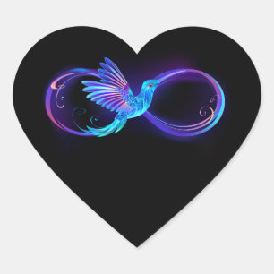 Sticker Cœur Symbole de Neon Infinity par Glowing Hummingbird