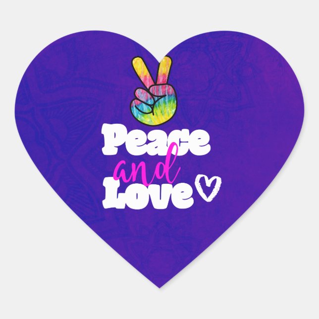Sticker Cœur Symbole de paix et d'amour Arc-en-ciel (Devant)