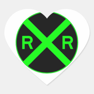 Sticker Cœur SYMBOLE DE PASSAGE DE NAVIGATEUR Vert ET Noir Neon
