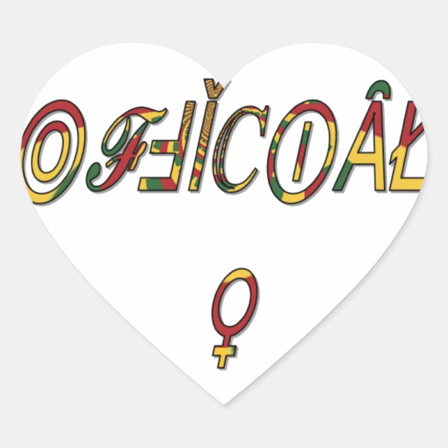 Sticker Cœur Symbole féminin inversé "OFFICIAL" Imprimer (Devant)