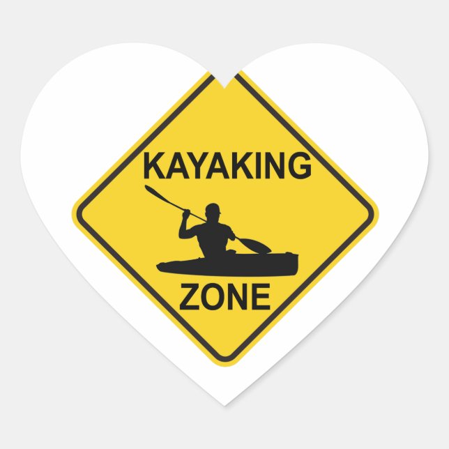 Sticker Cœur SYMBOLE ROUTIER DE Kayak (Devant)