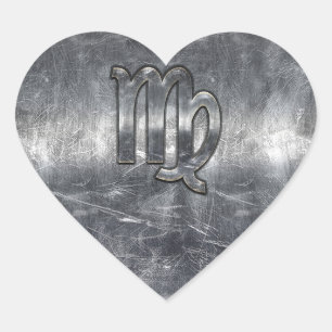 Sticker Cœur Symbole Virgo Zodiac Grunge Style Distressed