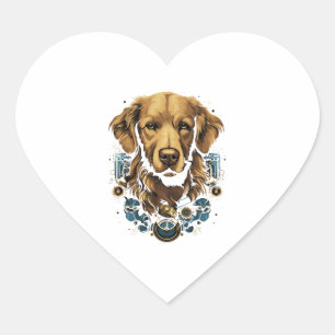 Sticker Cœur T-shirt classique pour chien d'essayeur en or Stea