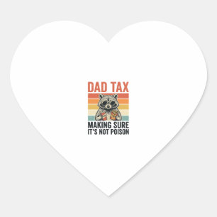 Sticker Cœur T-shirt drôle vintage Papa Tax Raccoon Design_1