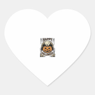 Sticker Cœur T-shirt Halloween Citrouille Cimetière Vintage Art