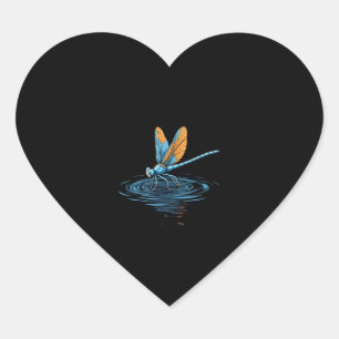Sticker Cœur T-shirt Libellule Femmes Hommes Enfants Insecte Da