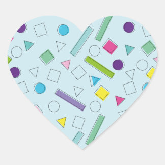 Sticker Cœur T-shirt motif aux formes géométriques rétro coloré