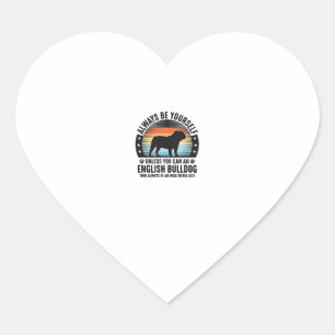 Sticker Cœur T-shirt pour amateur de chien Bouledogue anglais V