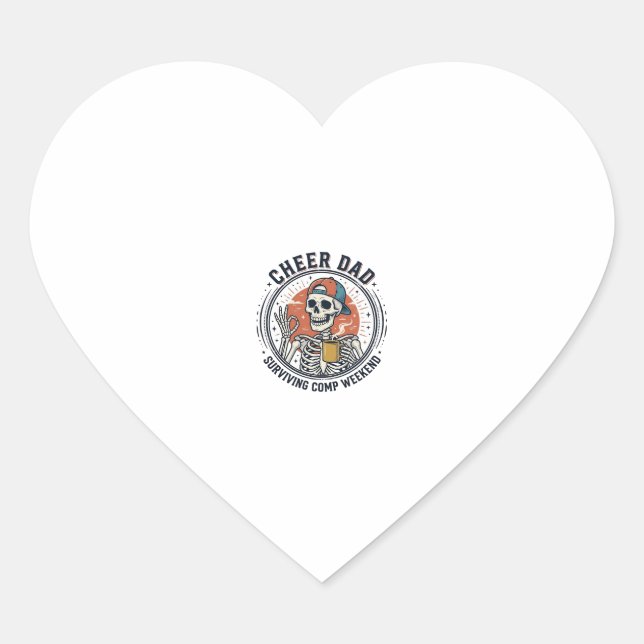 Sticker Cœur T-shirt squelette de papa survivant au week-end de (Devant)