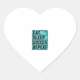 Sticker Cœur T-shirt typographie vintage Eat Sleep Football Rep