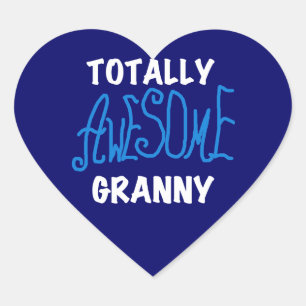 Sticker Cœur T-shirts bleu et cadeaux de mamie totalement