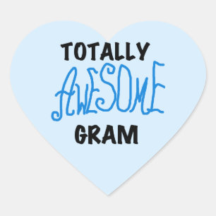 Sticker Cœur T-shirts bleus et cadeaux de gramme totalement