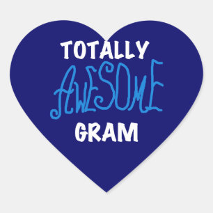 Sticker Cœur T-shirts bleus et cadeaux de gramme totalement