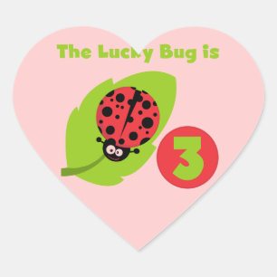 Sticker Cœur T-shirts et cadeaux 3e anniversaire Lucky Bug