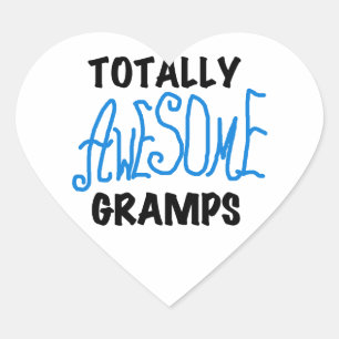 Sticker Cœur T-shirts et cadeaux Blue Totally Awesome Gramps