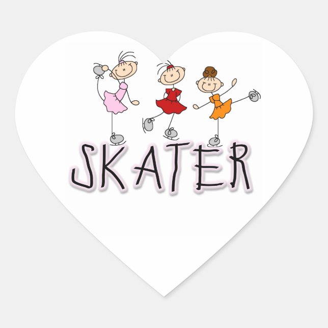 Sticker Cœur T-shirts et cadeaux de patinage (Devant)