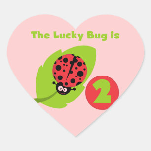 Sticker Cœur T-shirts et cadeaux Lucky Bug 2e anniversaire