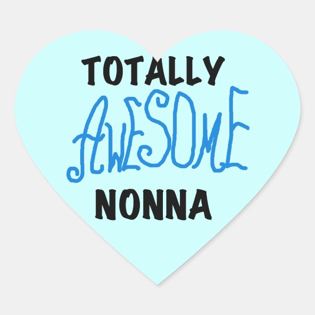 Sticker Cœur T-shirts et cadeaux Nonna Blue totalement géniaux (Devant)