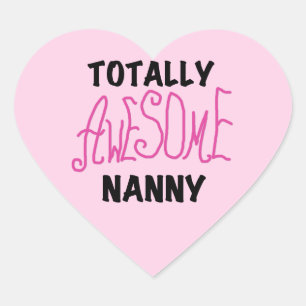 Sticker Cœur T-shirts et cadeaux rose Nanny absolument géniaux
