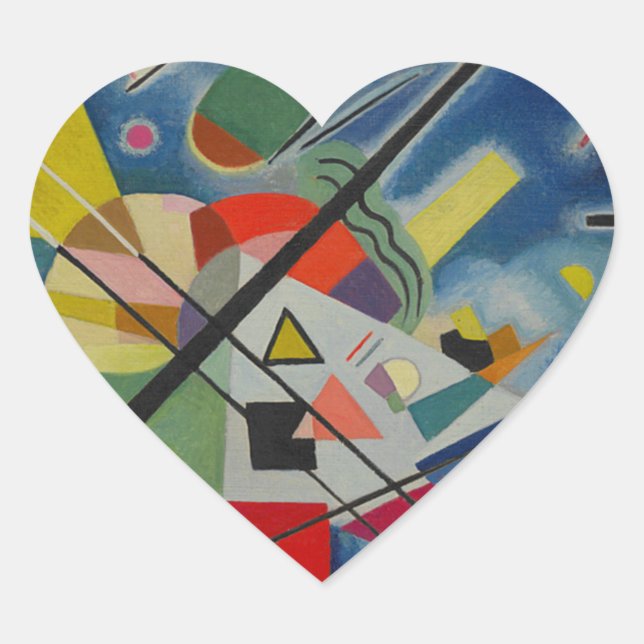 Sticker Cœur Tableau bleu de Kandinsky (Devant)