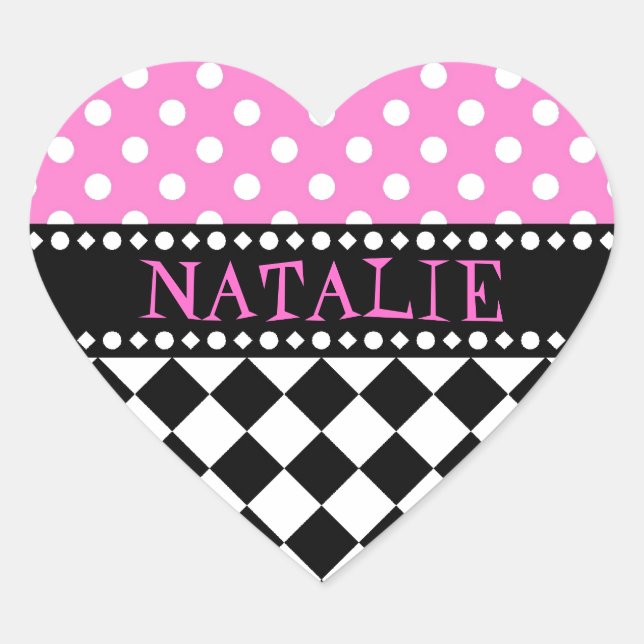 Sticker Cœur Tableau de bord rose (Devant)