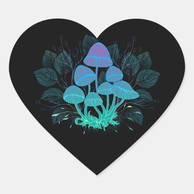Sticker Cœur Tabourets dans Bushes (Devant)