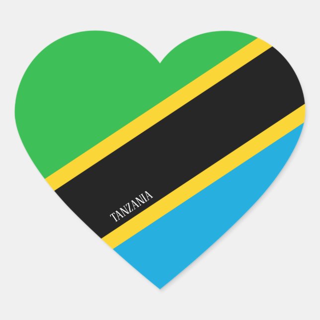 Sticker Cœur Tanzanie Drapeau magnifique patriotique (Devant)